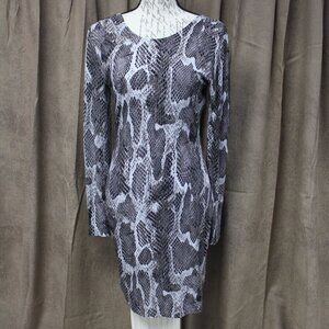 Dress Jennifer Lopez Medium Snakeskin Print Long Sleeve Low Back